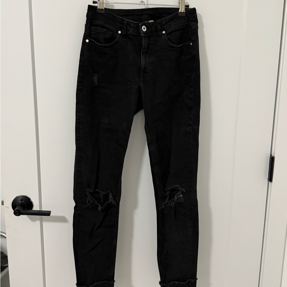 H&M Black Distressed Women Jeans